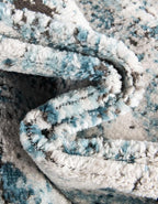 Rugs.com Leipzig Collection Rug – 5x8 Oval Blue Low-Pile Rug Perfect for Living Rooms, Large Dining Rooms, Open Floorplans