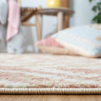 SAFAVIEH Adirondack Collection Area Rug - 6' Square, Rose & Gold, Modern Diamond Distressed Design, Non-Shedding & Easy Care, Ideal for High Traffic Areas in Living Room, Bedroom (ADR131Q)