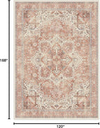 RUGGABLE Washable Area Rug – Kamran Rose Pink 10x14, Stain-Resistant, Non-Slip – Large Machine Washable Rugs for Living Room, Bedroom, Hallway, Entryway & Office–with Standard Pad