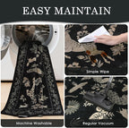 Moynesa Vintage Animal Washable Area Rugs 5x7, Retro Black Gold Area Rug for Bedroom Living Room Dining Room Office Study, Low Pile Soft Non-Slip Lightweight Carpets for Home Decor