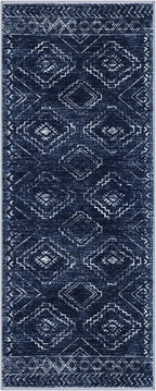 KILOCOCO Boho Kitchen Runner Rug 2x5 Washable Runner Rug, Soft Runners for Hallways Non Slip Printed Distressed Laundry Room Rugs, Low-Pile Rugs for Entryway/Bedroom/Living Room, Dark Blue
