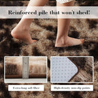 Fluffy Rug Shaggy Area Rug, Mottling Brown 3x5 Area Rugs for Bedroom, Small Bedside Rug, Soft Fluffy Shaggy Entryway Throw Rugs for Living Room Bedroom Kids Room Home Decor