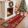 Lahome Floral Christmas Runner Rug, 2x6 Red Christmas Rug Runner Non Slip, Soft Kitchen Runner Rugs with Rubber Backing Holiday Carpet Runner for Hallways Bedroom Laundry, Red