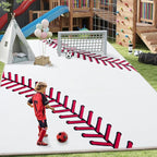 Baseball Soft Area Rug, Cute Bedside Shag Rug for Kids Toddlers Teens, Baseballs Lovers Room Decor Indoor Carpet for Kids Room Bedroom Living Room, Nursery, Machine Washable 8x10 FT