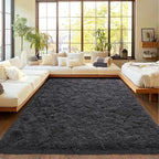 Upgrade Non-Slip Plush Rugs for Living Room, Soft Shaggy Carpets for Living Room, Fuzzy Rugs for Kids' Room, Perfect Decor for Modern Home Charcoal 5x7 Feet