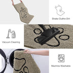 Smiry Dog Door Mat for Muddy Paws, Absorbent Dirt Trapper Non Slip Quick Dry Washable Chenille Mat for Mud Dogs, Entry Rug for Indoor and Outdoor (36x24 Inches, Warm Taupe and Black)