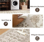 XWZO Washable Hallway Runner Rug 2x8ft — Non-Slip Low Pile Area Rug with Rubber Backing, Spill Resistant Soft Vintage Floor Carpet Runner for Kitchen Entryway Doorway Bedroom Corridor, Beige