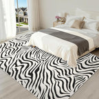 YIHOUSE 6×9 Ft Area Rugs for Living Room: Modern Washable Rug - Abstract Black and Cream White Rug for Bedroom Dining Room Office Playroom Nursery Home Decor - Nonslip Non-Shedding Striped Rugs