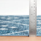 Dash & Albert Kota Indigo Machine Washable Rug, 7.5 X 9.5 Feet, Blue Geometric Pattern