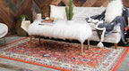 Unique Loom Sialk Hill Collection Area Rug - Washington (9' 10" x 13' 1" Rectangle Terracotta/Cream)