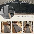 Lahome Modern Rainbow Kitchen Runner Rug, 2x8 Easy Jute Rug Runners for Hallways Entry Farmhouse Indoor Outdoor Carpet, Contemporary Washable Non Slip Runner for Laundry Room Porch