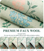 YIHOUSE 8x10 Washable Rug for Living Room, Green Floral Rugs for Bedroom Boho Area Rug Non Slip Ultra-Thin Large Rug for Kids Playroom, Classroom, Girls Dorm, Nursery, Green Multi