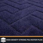 PURRUGS Easy Care Area Rug 4.5ft x 7ft, Non-Slip Machine Washable Entry Rug, Dog Door Mat, Stain Resistant Accent Rug for Hallway, Bedroom, Living Room and Mudroom, Midnight Blue