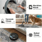 jinchan Runner Rug 3x10 Vintage Hallway Runner Boho Washable Rug Floral Medallion Retro Non Slip Classic Thin Soft Carpet for Kitchen Bedroom Bathroom Laundry Room Doorway Grey