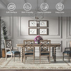 Easy-Going Large Area Rug 8x10 Washable Boho Neutral Rug for Living Room Non-Slip Bedroom Rugs Low Pile Lightweight Floral Brown Print Vintage Throw Rug for Dining Room Kitchen Home Office Carpet
