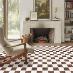 EVERGRACE Checkered Plaid Area Rug 5x7, Soft Fuzzy Faux Wool Rugs Washable Anti Slip Rugs Large Rug for Entryway Bedroom Living Room Hallway Kitchen Dining Room and Laundry Room, Dark Brown and White