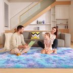 6x9 Area Rugs for Living Room, Fluffy Large Rugs for Bedroom, Soft Shag Fuzzy Non-Slip Carpet for Kids Boys and Girls Nursery Room Dorm Indoor Home Decor (Rainbow, 6ft x 9ft)