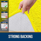 OLANLY Bathroom Rugs 24x16, Extra Soft Absorbent Chenille Bath Rugs, Rubber Backing Quick Dry, Machine Washable Bath Mats for Bathroom Floor, Tub and Shower, Home Decor Accessories, Lemon Yellow