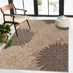 Floral Easy Jute Rug 3x5 Outdoor Entryway Rug Washable Area Rugs for Living Room Bedroom Non Slip Neutral Farmhouse Indoor Outdoor Carpet for Backyard Patio Office
