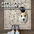 KILOCOCO Hallway Runner 2x5 Kitchen Runner Rug Printed Vintage Floral Washable Non-Slip Rubber Backed Runners for Hallways Laundry Room Distressed Boho Rugs for Entryway Bedroom, Beige/Brown