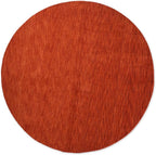 Hand Knotted Loom Wool ECO-Friendly Area Rugs - 6'x6', Round, Light Red Color, Solid Plain Design, High Pile Handmade Anti Skid Area Rugs for Living Room, Bed Room (L00111)