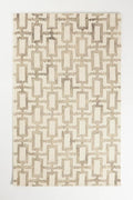 Hand-Tufted Wool Marengo Rug in Taupe – Geometric Patterned Carpet for Living Room, Bedroom & Study – Soft & Durable– 6 x 6