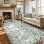 Lahome Boho Animal 6x9 Washable Living Room Area Rugs, Green Soft Rugs for Bedroom, Botanical Large Boho Non Slip Dining Room Carpet for Under Table Office Kids Playroom (6x9ft,Light Green)