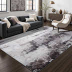 Toneed Abstract Area Rug Modern Washable Rug Soft Non Slip Rug Low Pile for Bedroom Living Room Dining Room Coffee Brown 7x10 Feet