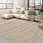 Nakagishi 7x9 Area Rugs Living Room: Washable Boho Large Neutral Soft Farmhouse Rug Stain Resistant Modern Geometric Non-Slip Indoor Floor Carpet for Bedroom Nursery Kids Playroom Office Dining Room