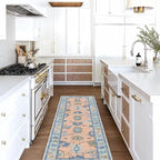 Fame Living Modern Oushak Runner Rug, Runners, Vintage, Turkish, Eclectic, Floral, Pastel, Washable, Long Runner Rugs for Hallway, Kitchen, Living Room, Bedroom, Kitchen, Bathroom, 2'5"x13'