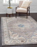 Unique Loom Salzburg Collection Classic Traditional Design Oriental Inspired Border Area Rug (3' 3 x 5' 3 Rectangular, Gray/Beige)