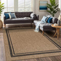 Beverly Rug Easy Jute Bordered Rug 8x10 Washable Durable Indoor Outdoor Area Rugs for Living Dining Room Patio Office Stain Resistant Non Shedding Casual Indoor Outside Carpet 8 x 10 Natural