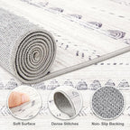 Nakagishi 7x9 Area Rug Living Room: Washable Boho Large Neutral Soft Farmhouse Modern Rugs Stain Resistant Moroccan Non-Slip Indoor Carpet for Bedroom Nursery Kids Playroom Office Dining Room- Gray