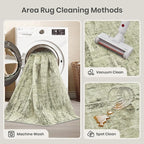 Valenrug Washable Rug 4x6 - Stain Resistant 4x6 Area Rugs for Living Room, Non Slip Backing Printed Rugs for Bedroom, Folable Machine Washable Area Rug(4'x6', Green)