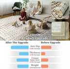 2x3 Machine Washable Area Rug for Entryway, Brown White Vintage Moroccan Rug Non-Slip Low Pile Soft Faux Wool Small Carpet, Kids and Pets Friendly for Bedroom Kitchen Hallway Home Decor Rug