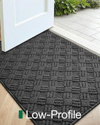 LUMI Indoor Door Mat, Absorbent Non-Slip Thin Doormat, Washable Door Mats, Woven Pattern Inside Floor Mat, Ideal for Entryway, Front Door, Home Decor, 48"x72", Woven Grey