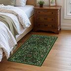 Floral 2x3 Entryway Rug,Washable Front Door Mat Indoor Non Slip Low Pile Small Carpet, Soft Green Boho Botanical Throw Rug for Bathroom Bedroom Kitchen Laundry Indoor Entrance