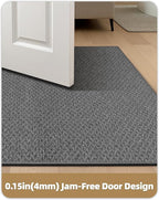 Color&Geometry Ultra Thin Indoor Door Mat Non Slip Rubber Backed Dirt Trapper 36"x56"(Rolled-up NO Creases), Rugs for Entryway, Front Door Mat Indoor Washable Low-Profile Entry Mat, Grey
