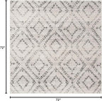 SAFAVIEH Adirondack Collection Area Rug - 6' Square, Light Grey & Grey, Modern Diamond Distressed Design, Non-Shedding & Easy Care, Ideal for High Traffic Areas in Living Room, Bedroom (ADR131C)