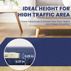 Small Braided Rugs 2x3 Ft Area Rugs for Entryway Washable Rug Throw Rugs Rubber Backed Cotton Woven Door Mat Indoor Entrance Front Door Rugs for Foyer Bathroom Kitchen, Royal Blue/Navy
