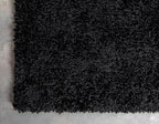 Unique Loom Solid Shag Collection Area Rug (2' 6" x 16' 5" Runner, Jet Black)