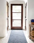 Dash & Albert Kota Indigo Handwoven Wool Rug, 7.5 X 9.5 Feet, Blue Geometric Pattern