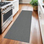 Braided Runner Rug 2x5 Ft Washable Runners for Hallways Non Slip Rubber Backed Kitchen Runners Cotton Entryway Runner Indoor, Woven Floor Carpet for Hall Kitchen Bedroom, Dark Grey/Grey