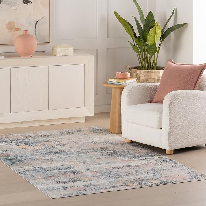 Dash & Albert Blaire Mineral Machine Washable Rug, 7.5 X 9.5 Feet, Multicolored Graphic Pattern