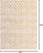 Marilyn Monroe Glam Collection Area Rug - Trellis (10'x 13' Rectangle, White Gold/ Gold)