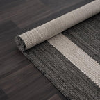 CAMILSON Outdoor Rug 8x10,Modern Outside Rugs for Patios Porches Waterproof Durable Washable Non-Shedding, Easy-to-Clean Indoor Outdoor Area Carpet (8 x 10, Bordered - Dark Gray/Light Gray)