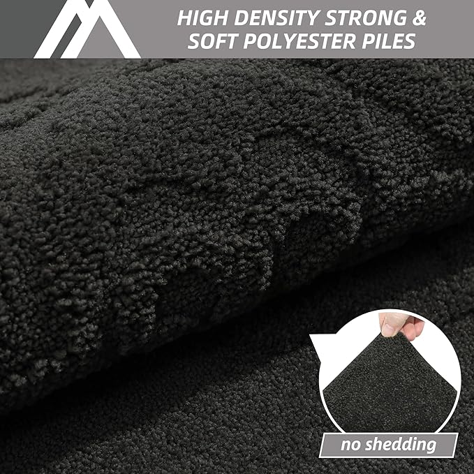 COSY HOMEER Door Mat 20”x32”,Absorbent Dirt Trapper Entryway Rugs,Non-Slip Welcome Mat,Washable Entry Rugs,Low Pile Doormat for Front Back Door,Wet Shoes & Paws,Black