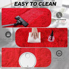Red Fluffy Rug Plush Carpet for Bedroom Dorm, Non-Slip High Pile Rug, Shag Rug for Playroom Nursery Home Office Decor 8X10 Ft