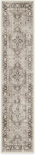 RUGGABLE Washable Vintage Runner Rug – Kamran Hazel 2.5x12, Stain-Resistant, Non-Slip Hallway Runner – Machine Washable Rug for Hallway, Entryway, Living Room & Kitchen–with Standard Pad