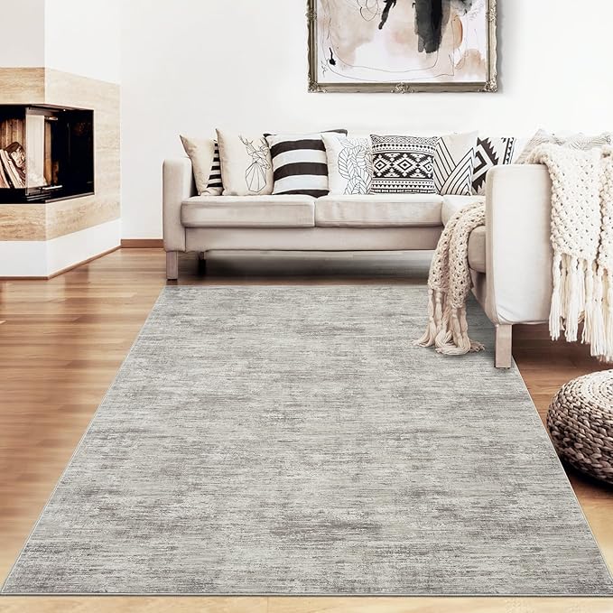 RUGSREAL Bedroom Rug 3x5 Washable Rug for Living Room Small Entryway Carpet with Rubber Backing Stain Resistant Dining Room Throw Mat Modern Solid Color Area Rug for Bedside Kitchen, Taupe